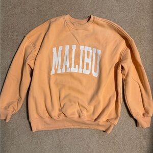 Malibu Orange Crewneck Sweatshirt Oversized Size M